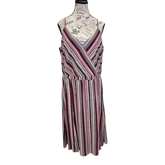 Maurices Striped V-Neck Midi Dress - Picture 2 of 7